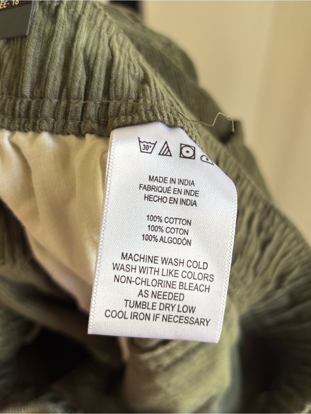 O'Neill Shorts Mens XL Dark Green Corduroy Elastic Waist Drawstring Surf Chino - Picture 9 of 9